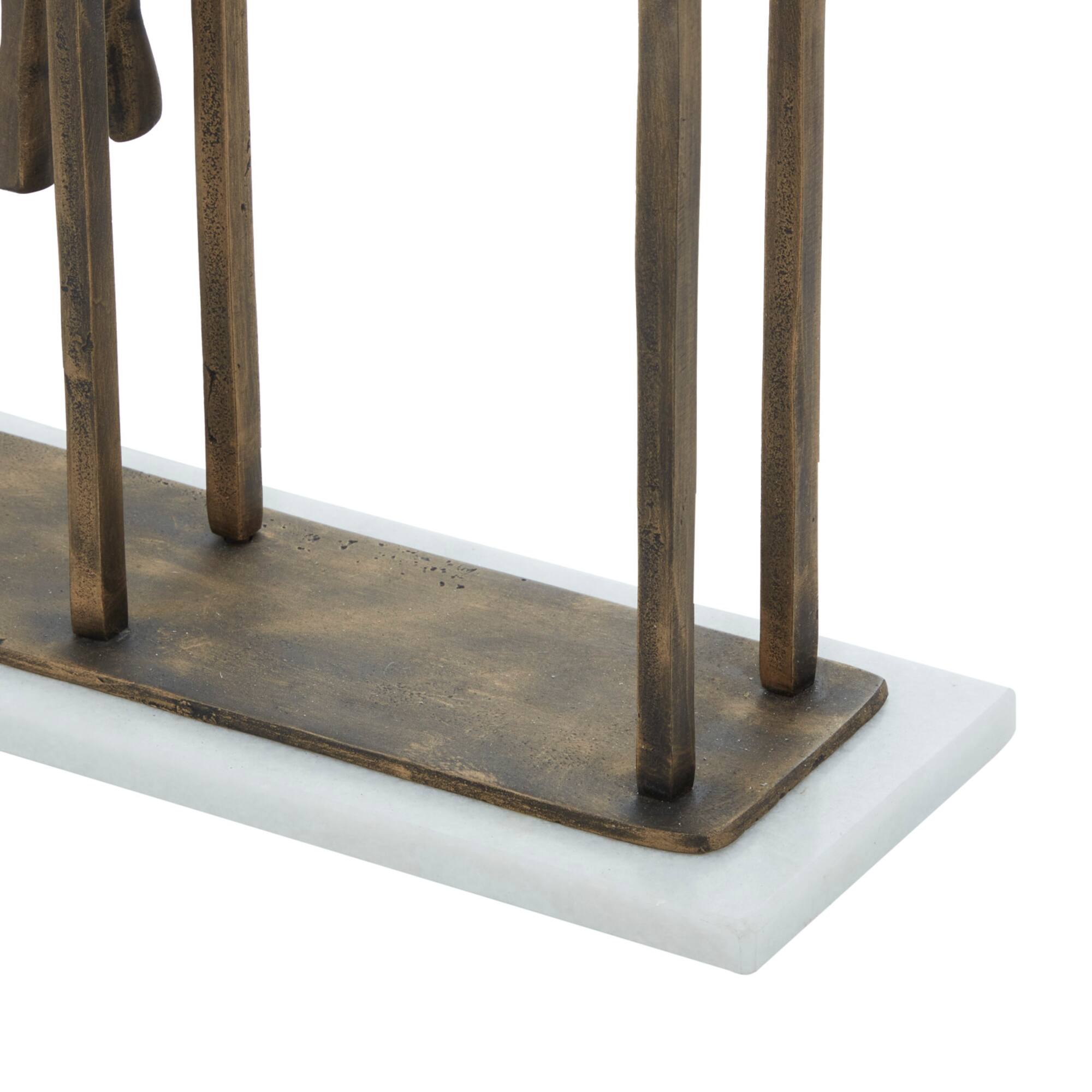Gold Aluminum Modern Sculpture, Gymnastic 17" x 21" x 9"